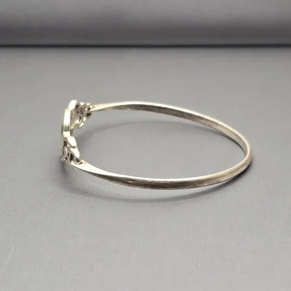 VTG Sterling Silver 925 Celtic Knot Bracelet 7" Hinged Design 10.33g - Picture 4 of 11